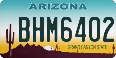 AZ license plate BHM6402
