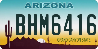 AZ license plate BHM6416