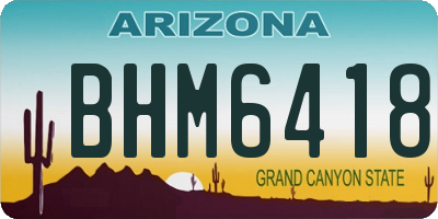 AZ license plate BHM6418