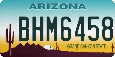 AZ license plate BHM6458