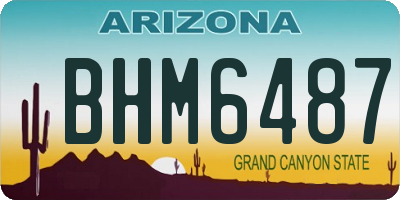 AZ license plate BHM6487