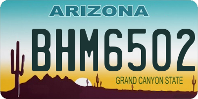 AZ license plate BHM6502