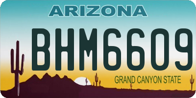 AZ license plate BHM6609