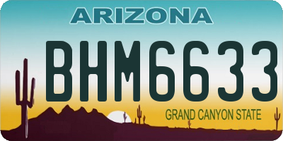 AZ license plate BHM6633