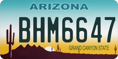 AZ license plate BHM6647