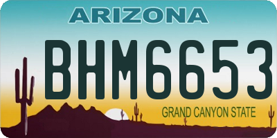 AZ license plate BHM6653