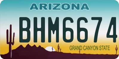 AZ license plate BHM6674