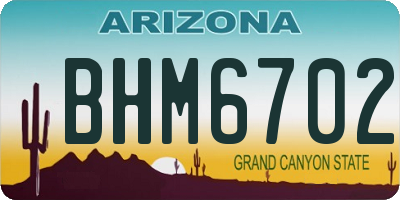 AZ license plate BHM6702