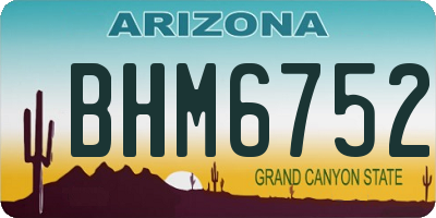 AZ license plate BHM6752