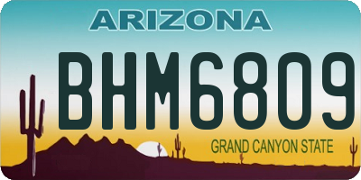 AZ license plate BHM6809