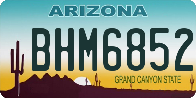AZ license plate BHM6852