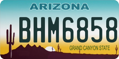 AZ license plate BHM6858