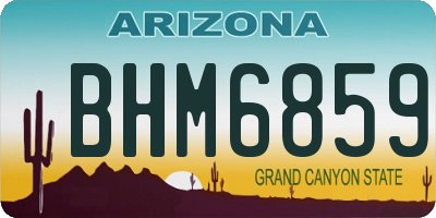 AZ license plate BHM6859