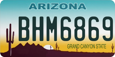AZ license plate BHM6869
