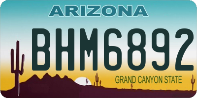 AZ license plate BHM6892