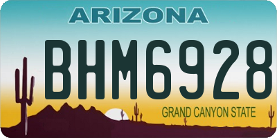 AZ license plate BHM6928
