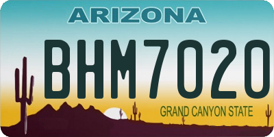AZ license plate BHM7020