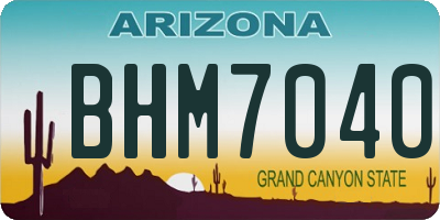 AZ license plate BHM7040