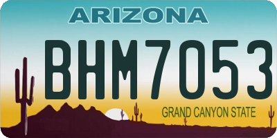 AZ license plate BHM7053
