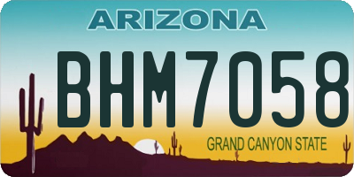 AZ license plate BHM7058