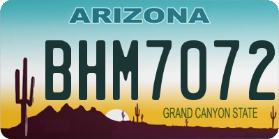 AZ license plate BHM7072