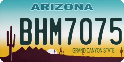 AZ license plate BHM7075