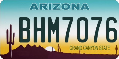 AZ license plate BHM7076