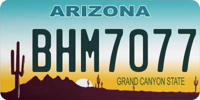 AZ license plate BHM7077
