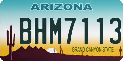 AZ license plate BHM7113