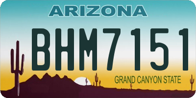 AZ license plate BHM7151