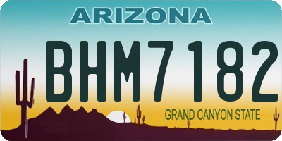AZ license plate BHM7182