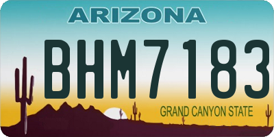 AZ license plate BHM7183
