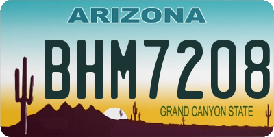 AZ license plate BHM7208