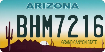 AZ license plate BHM7216