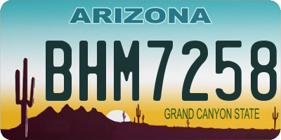 AZ license plate BHM7258