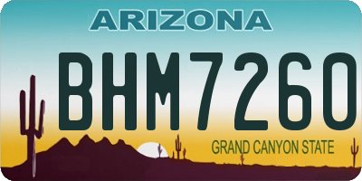 AZ license plate BHM7260