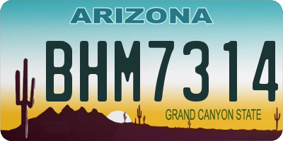 AZ license plate BHM7314