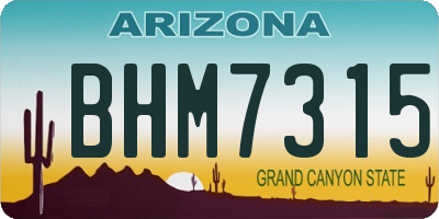 AZ license plate BHM7315