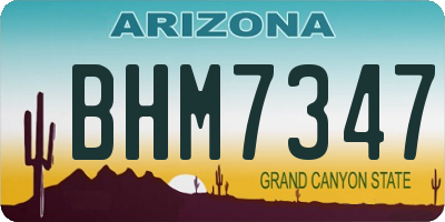 AZ license plate BHM7347