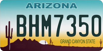 AZ license plate BHM7350