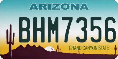 AZ license plate BHM7356