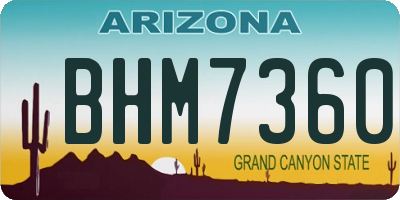 AZ license plate BHM7360