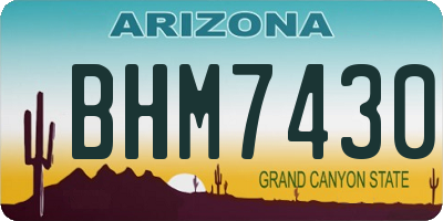 AZ license plate BHM7430