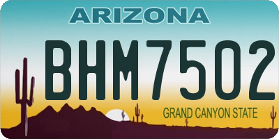 AZ license plate BHM7502