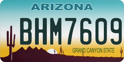 AZ license plate BHM7609