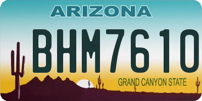 AZ license plate BHM7610