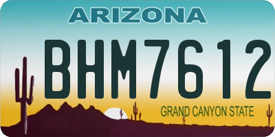 AZ license plate BHM7612