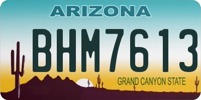 AZ license plate BHM7613