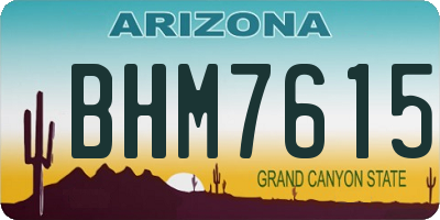 AZ license plate BHM7615