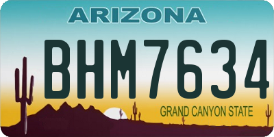 AZ license plate BHM7634